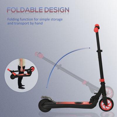 HOMCOM Folding Electric Scooter with Brake, for Ages 6+ Years, 8km/h Maximum Speed, Red 