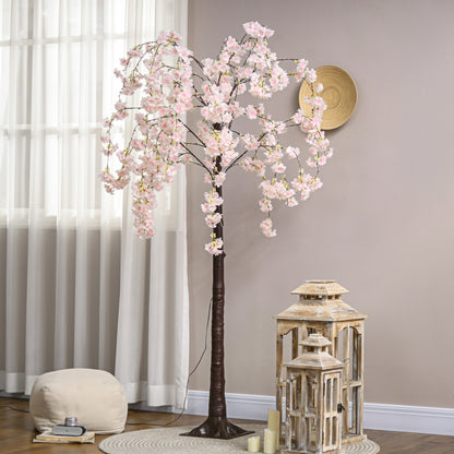 HOMCOM 450 LED Light Decorative Artificial Blossom Tree - Pink 