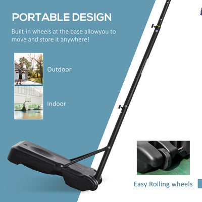 HOMCOM 1.55-2.1m Basketball Hoop and Stand w/ Fillable Base, Wheels 