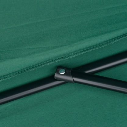 Outsunny 2.7m Garden Half Parasol, Outdoor Balcony Umbrella with 5 Steel Ribs, Patio Sun Shade, Green 