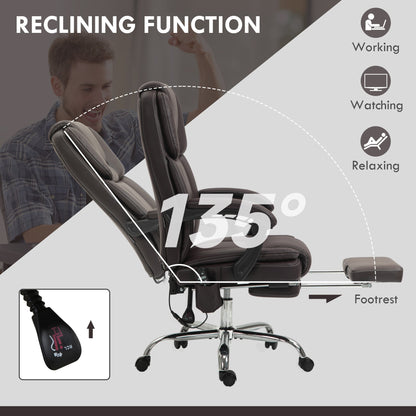 Vinsetto Six Point Vibrating Massage Office Chair - Dark Brown 