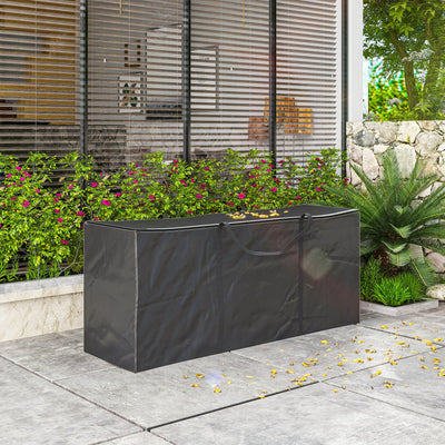 Outsunny 720 L Outdoor Garden Cushion Storage Bag, Heavy Duty 600D Oxford Fabric Waterproof Garden Furniture Cushion Storage Bag with 2-Way Zip for Tent, Christmas Tree, 175 x 55 x 75 cm, Black 
