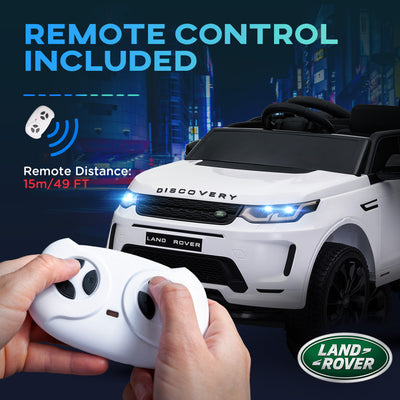 AIYAPLAY Licensed Land Rover Discovery Sport, 12V Kids Ride on Car w/ Remote Control, Lights, Music, Horn, for 3-6 Years, White 