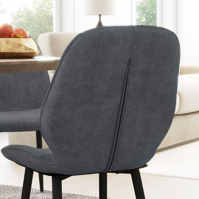 HOMCOM Velvet Dining Chairs, Set of 2 Dining Room Chairs with Metal Legs for Living Room, Dining Room, Grey 