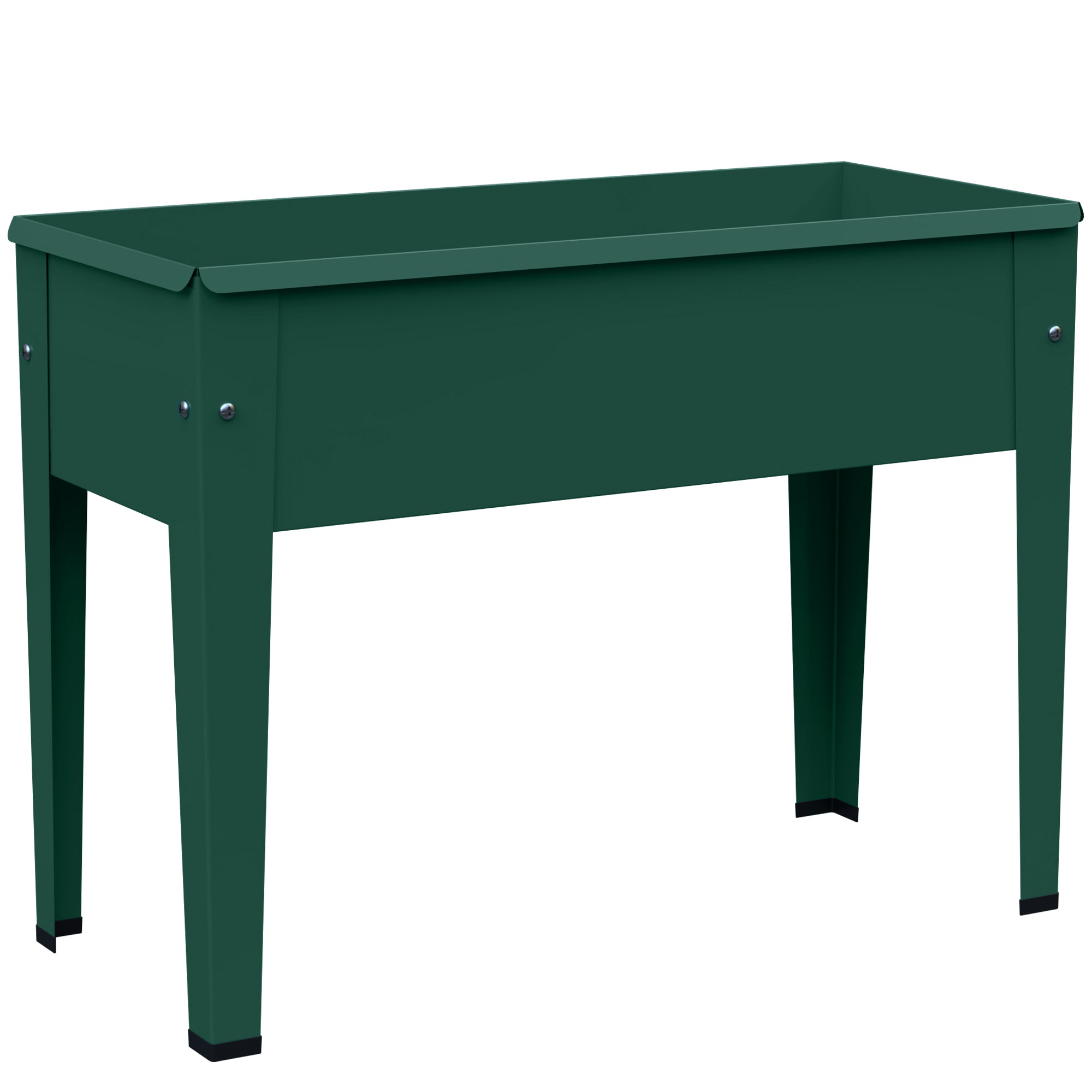 Outsunny Raised Planter, Metal Raised Garden Bed on Legs with Drainage Hole and Foot Covers, Green 