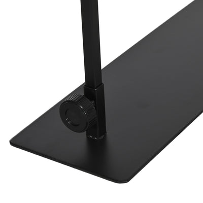 PawHut 86-129Hcm Adjustable Height and Length Reptile Lamp Stand Holder with Hook Hanging, Base - Black 
