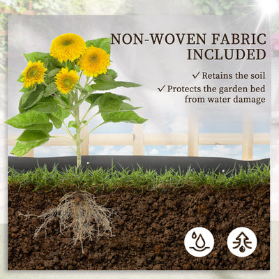 Outsunny 3 Tier Garden Planters with Trellis for Vine Climbing, Wooden Raised Beds, 95x95x110cm, Natural Tone 
