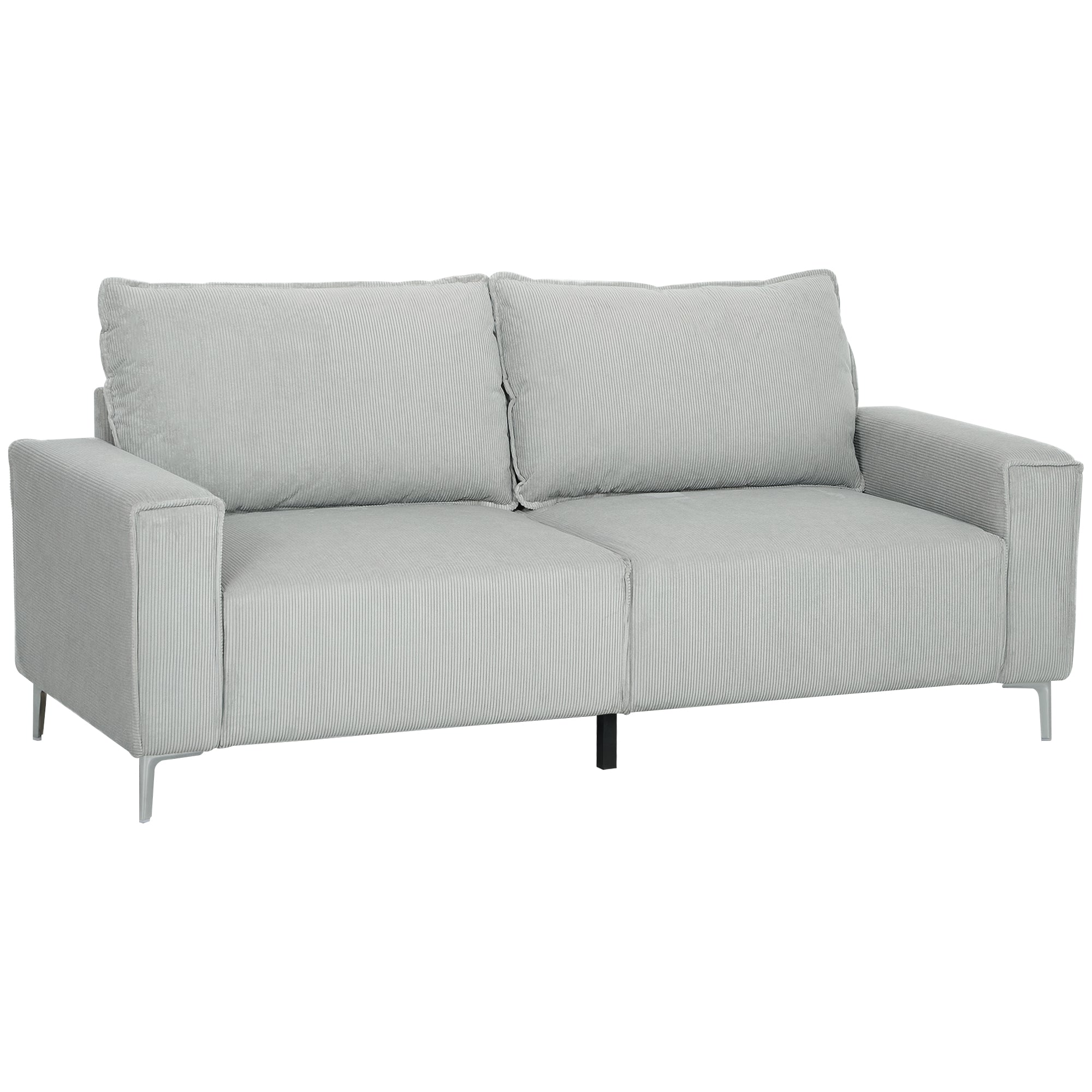 HOMCOM Three-Seater Corduroy - Light Grey 
