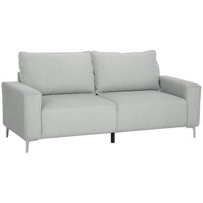 HOMCOM Three-Seater Corduroy - Light Grey 