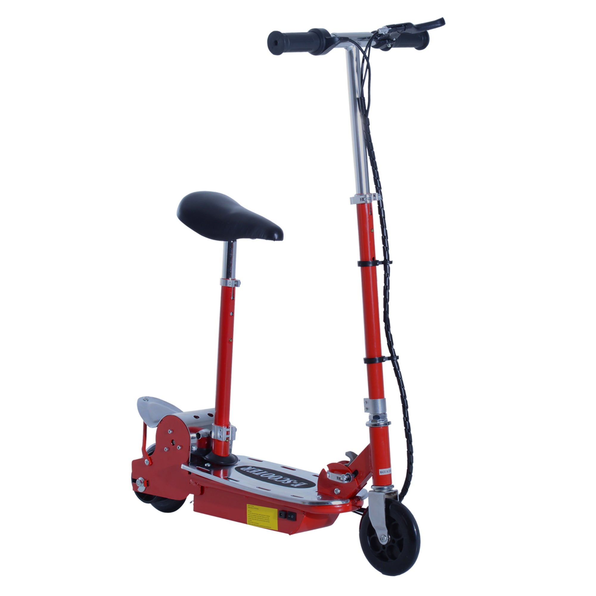 HOMCOM Foldable Electric Scooter for Teens Over 7 years old 12V Battery 120W-Red 