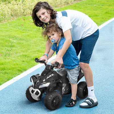HOMCOM No Power Kids Ride on Toy Foot-to-Floor Sliding Quad for 18-36 Months, Black 
