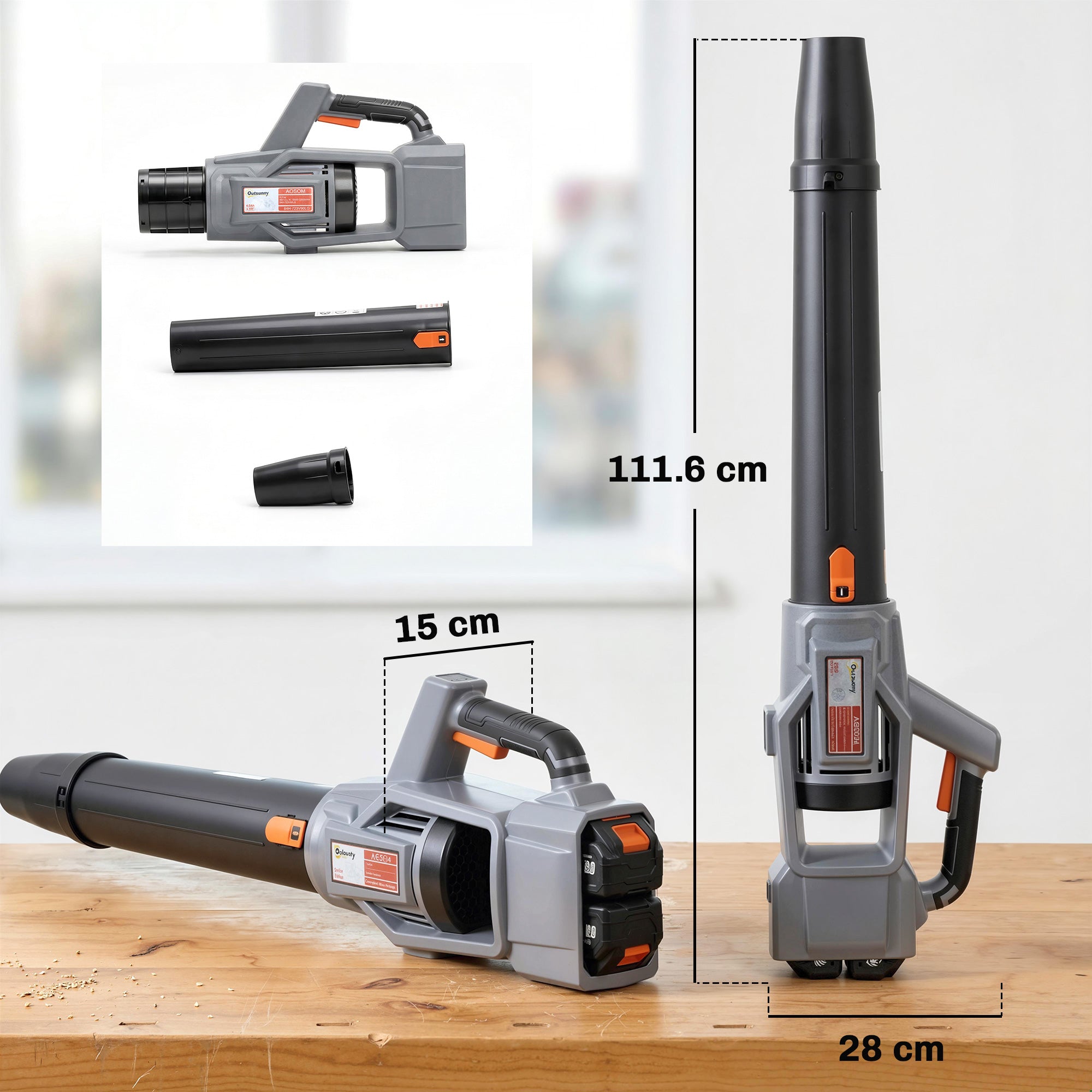 Outsunny Leaf Blower Cordless with 2 x 4000mAh Batteries & Charger, 36V Lightweight Garden Blower with 1000W Brushless Motor 
