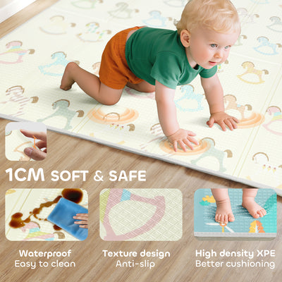 AIYAPLAY Foldable Double-Sided Baby Play Mat, for Toddlers, Bedrooms, Nurseries, Playrooms 