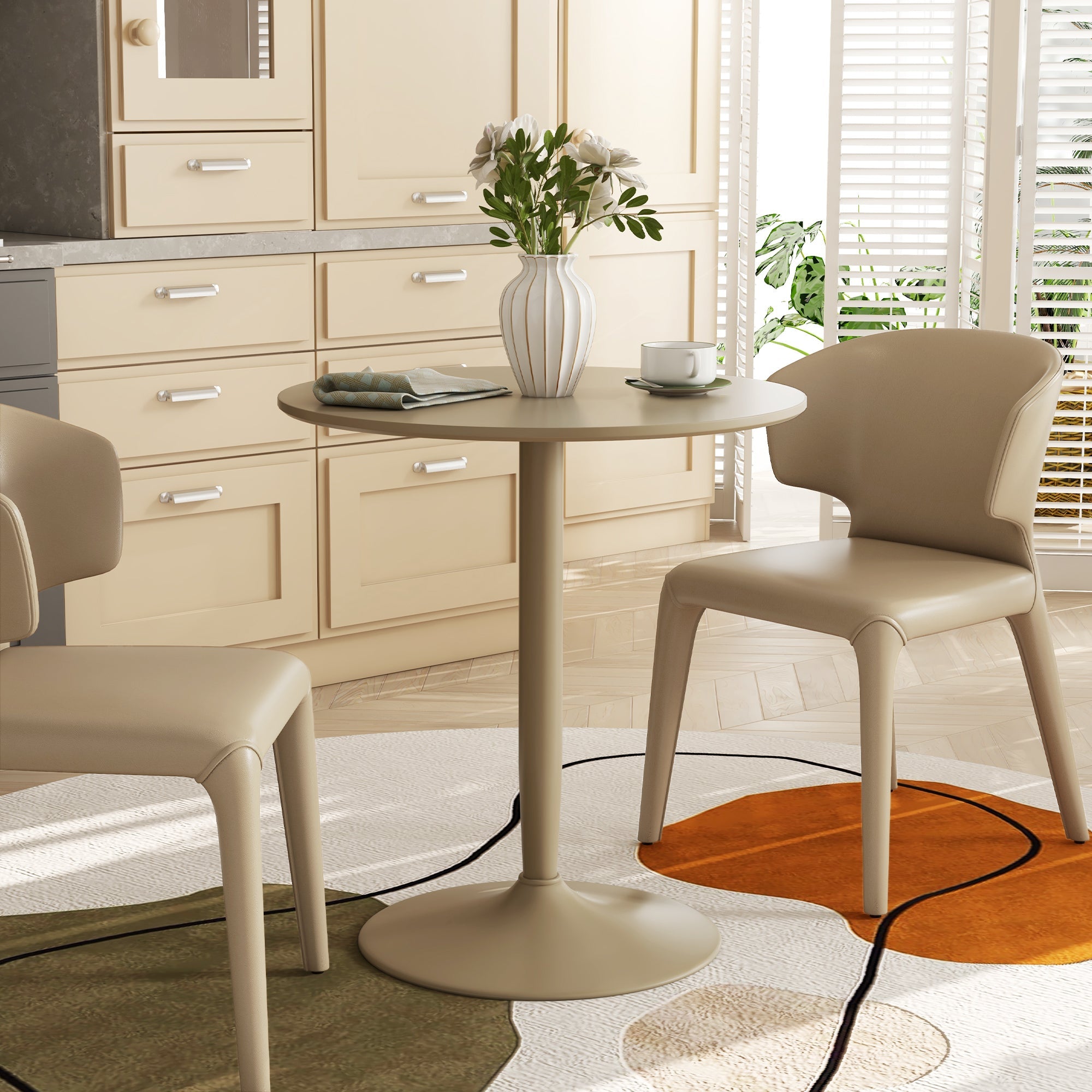 HOMCOM 75H x \'ce\'a670cm Two-Person Minimalistic Dining Table - Light Brown 