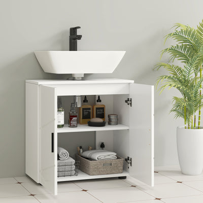 kleankin Under Sink Cabinet with Shelf - White 
