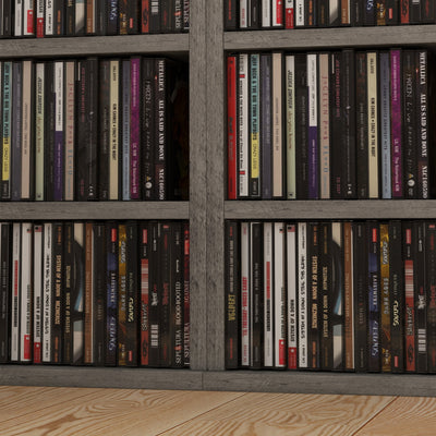 HOMCOM Set of Two 102 CD Storage Units - Dark Wood-Effect 