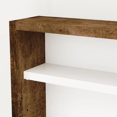 HOMCOM 5-Tier Wall Display Shelf Unit Cabinet w/ 4 Adjustable Shelves Glass Doors Home Office Ornaments 60x80cm Rustic brown 
