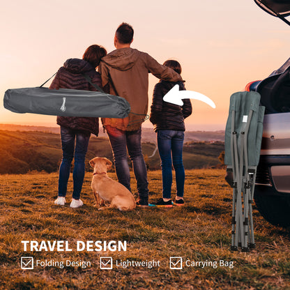 Outsunny Folding Camp Chair Portable Chair w/ Cup Holder Holds up to 136kg Perfect for Camping, Festivals, Garden, Caravan Trips, Fishing, Beach and BBQs 