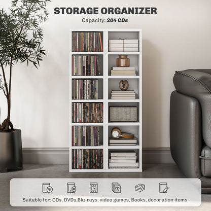 HOMCOM Set of Two 102 CD Storage Units - High Gloss White 