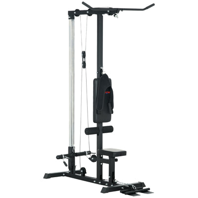 SPORTNOW Pull Up Station, Power Cage with Adjustable Seat, for Home Gym - Black 