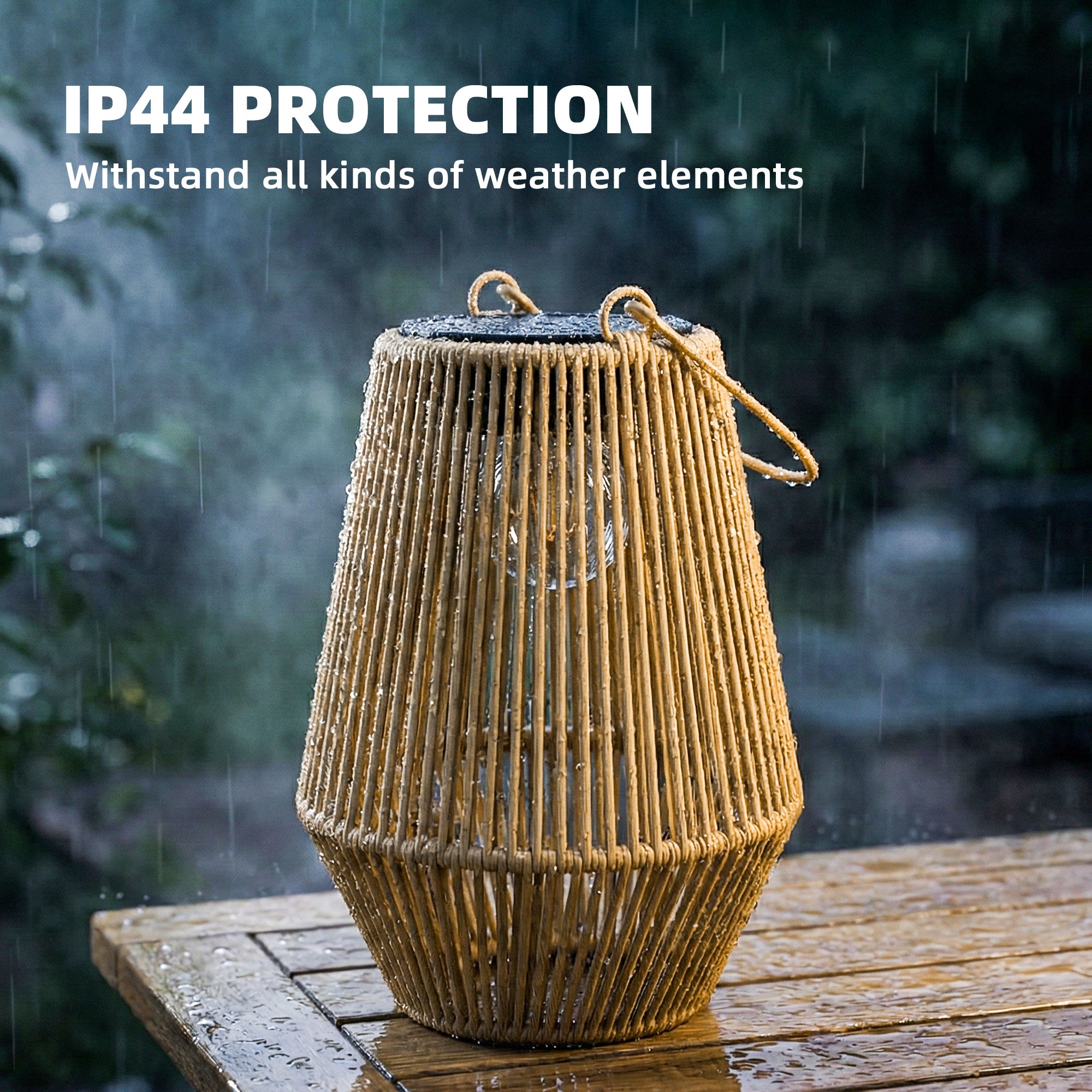 Outsunny Hanging Solar Lanterns, 2 Pack Rattan Solar Lights with Handle for Patio, Pathway, Terrace, Auto On/Off, Brown 