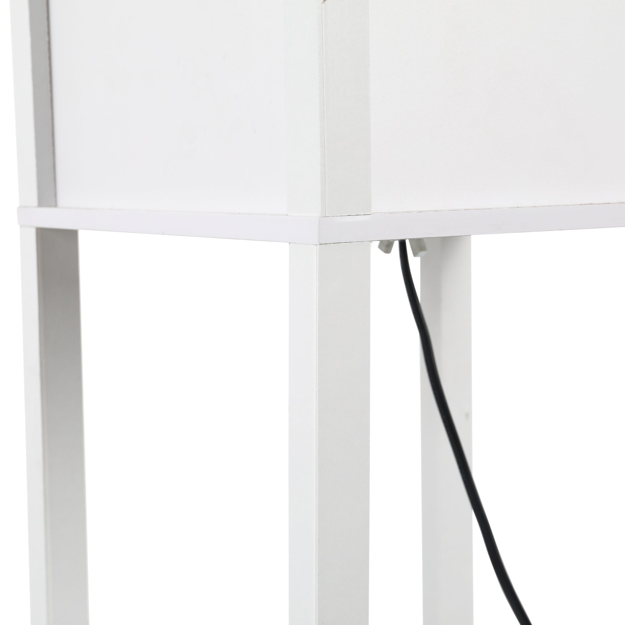 HOMCOM 3-Tier Floor Lamp, Floor Light with Storage Shelf, Reading Standing Lamp with Acrylic Shade for Living Room, Bedroom, Kitchen, Dining Room, Office, Dorm, 160cm, White 
