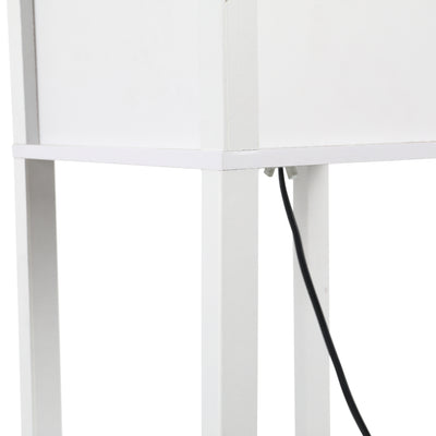 HOMCOM 3-Tier Floor Lamp, Floor Light with Storage Shelf, Reading Standing Lamp with Acrylic Shade for Living Room, Bedroom, Kitchen, Dining Room, Office, Dorm, 160cm, White 