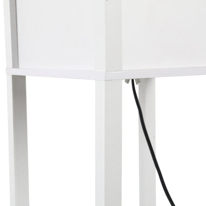 HOMCOM 3-Tier Floor Lamp, Floor Light with Storage Shelf, Reading Standing Lamp with Acrylic Shade for Living Room, Bedroom, Kitchen, Dining Room, Office, Dorm, 160cm, White 