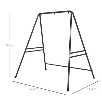 Outsunny Hammock Chair Stand, Hanging Heavy Duty Metal Frame Hammock Stand for Hanging Hammock Air Porch Swing Chair, Egg Chair, Black 