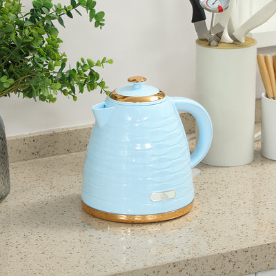 HOMCOM 3kW Rapid Boil Honeycomb Kettle - Light Blue 