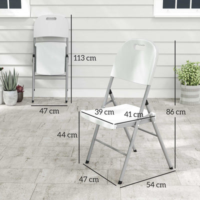 Outsunny Set of Two Foldable Outdoor Chairs - White 