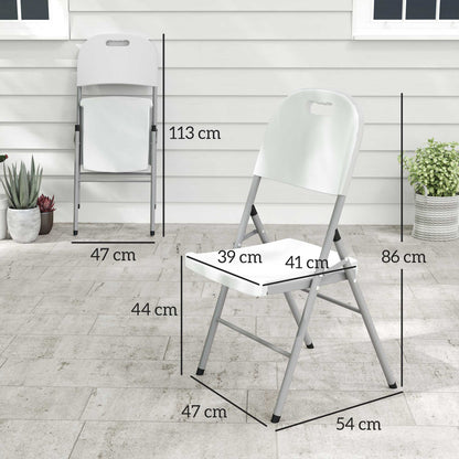 Outsunny Set of Two Foldable Outdoor Chairs - White 