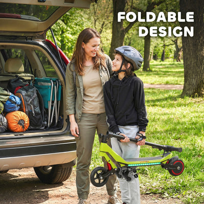 SPORTNOW Electric Scooter for Kids, Foldable E Scooter for Age Age 6+ with LED Display, RGB lights, Up to 16km/h, Green 