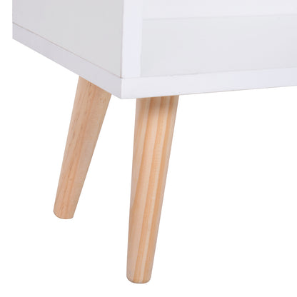 HOMCOM Sideboard Bookshelf Free Standing Bookcase Shelves Unit Display Storage Cabinet w/ Adjustable Shelves, Wooden Leg, Two Doors, White 