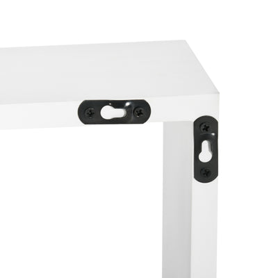 HOMCOM Floating Shelves, Wall Mounted Interlocking Cube Shelves, Display Wall Shelf for Living Room, Bedroom, Hallways, White 