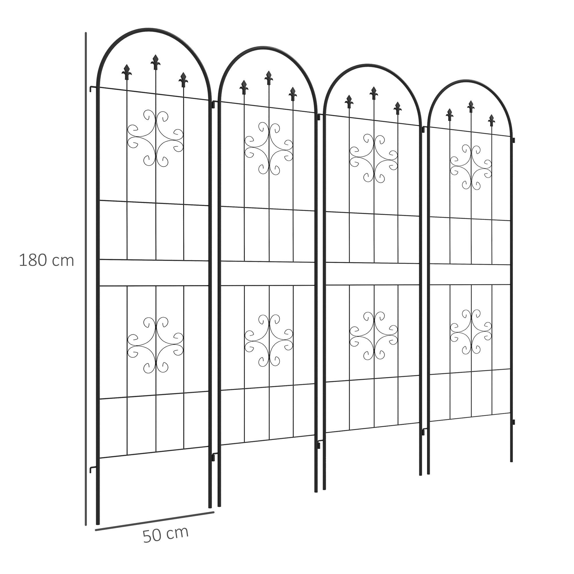 Outsunny Set of Four Spiral Anchor Garden Trellis Panels 
