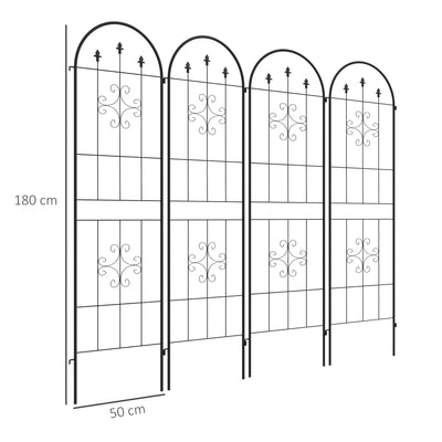 Outsunny Set of Four Spiral Anchor Garden Trellis Panels 