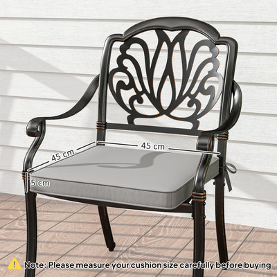 Outsunny Set of 2 Garden Chair Cushions - Light Grey 