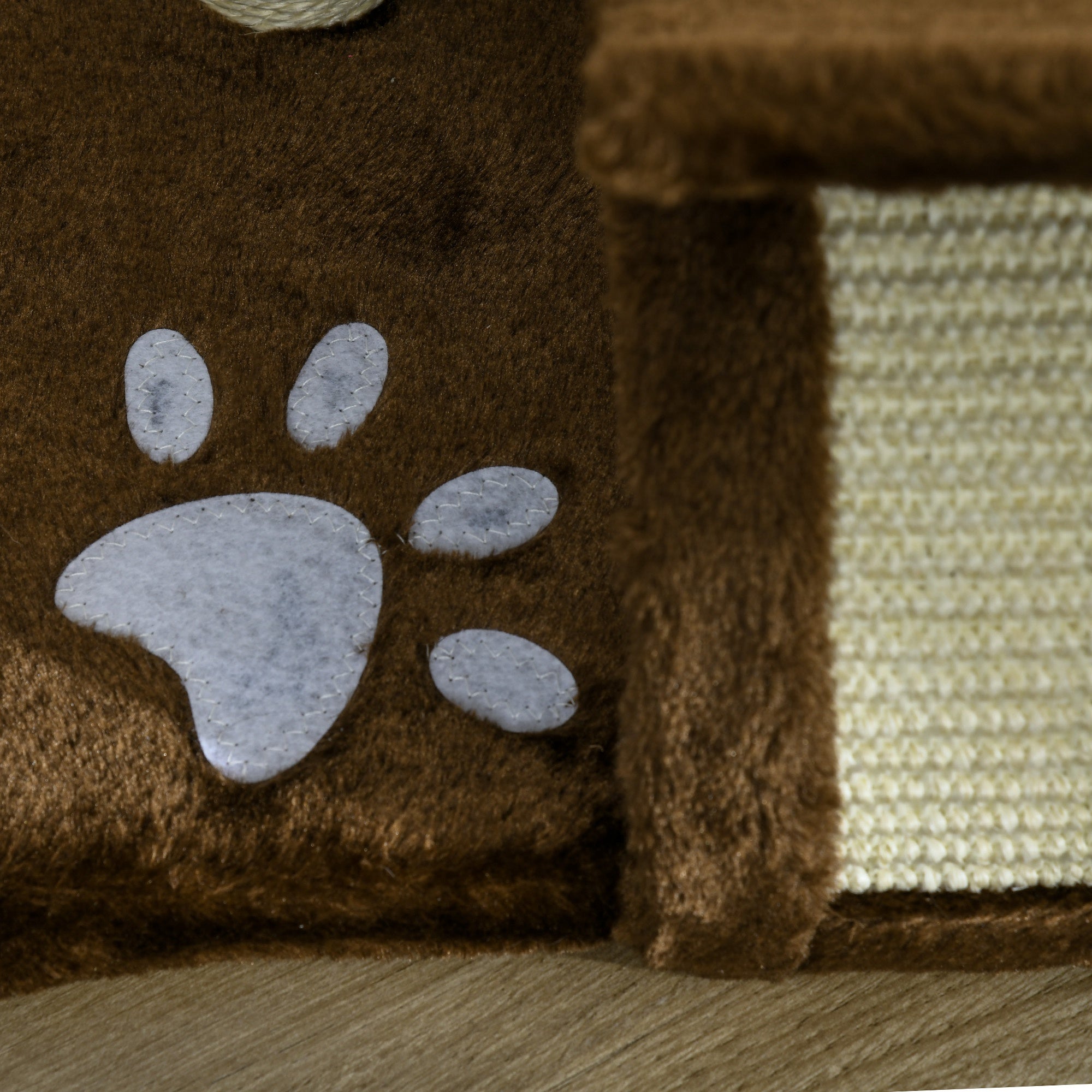 PawHut Cat Tree, Cat Tower for Kittens, Small Cat Condo with Rotatable Top Bar, Sisal Scratching Post, Tunnel, Dangling Balls - Brown 