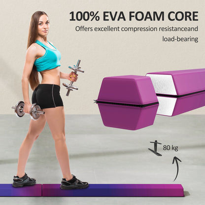 SPORTNOW 7.7ft Folding Gymnastics Beam, Floor Balance Beam for Kids with Anti-Slip Base, Gymnastics Equipment for Home, Blue 