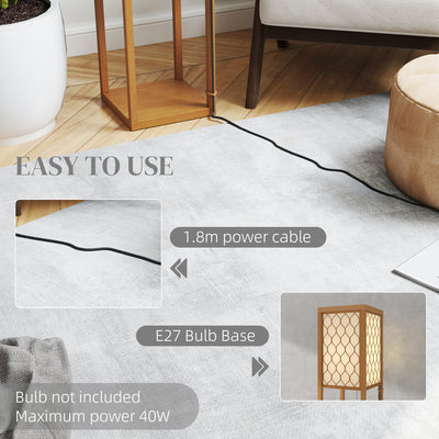 HOMCOM Three-Shelf Standing Lamp - Natural 