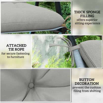 Outsunny Set of Two Outdoor Seat Cushions - Light Grey 