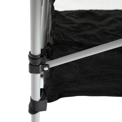 Outsunny Portable Camping Table w/ Mesh Bag & Steel Frame Hiking Furniture Desk, Silver Black 