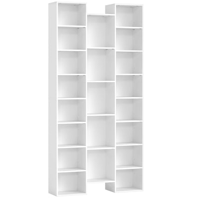HOMCOM 21-Compartment Bookshelf - White 