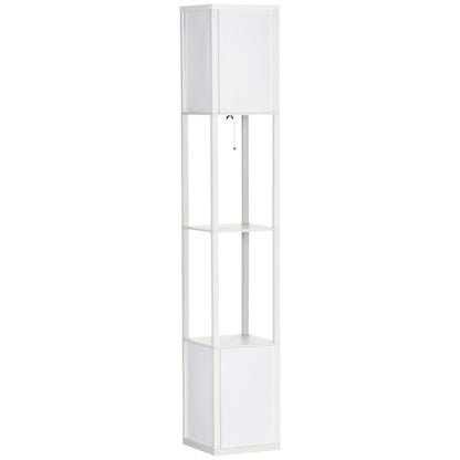 HOMCOM 156cm Floor Lamp Shelving Unit - White 