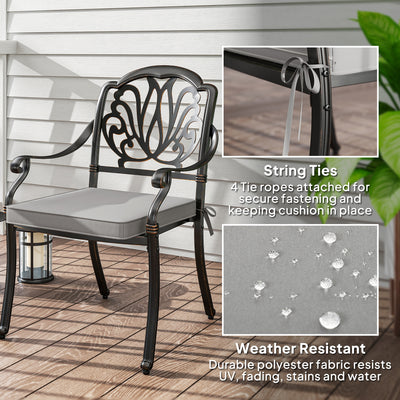 Outsunny Set of 2 Garden Chair Cushions - Light Grey 