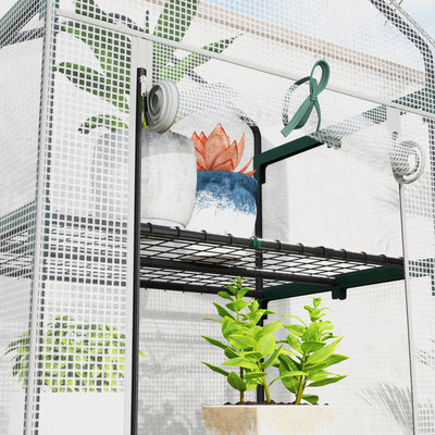 Outsunny 193cm Five Shelf Mini Greenhouse - White 