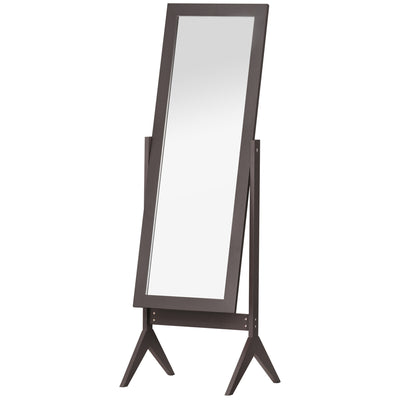 HOMCOM Freestanding Dressing Mirror Bedroom Tall Adjustable Angle 148x47cm Brown 