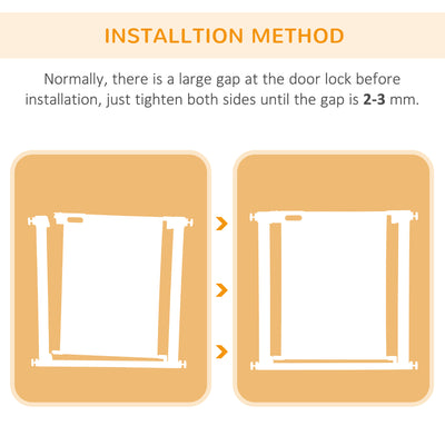 PawHut Dog Safety Gate, for Hallways, Staircases, Doors w/ Automatic Closing Door - Black 