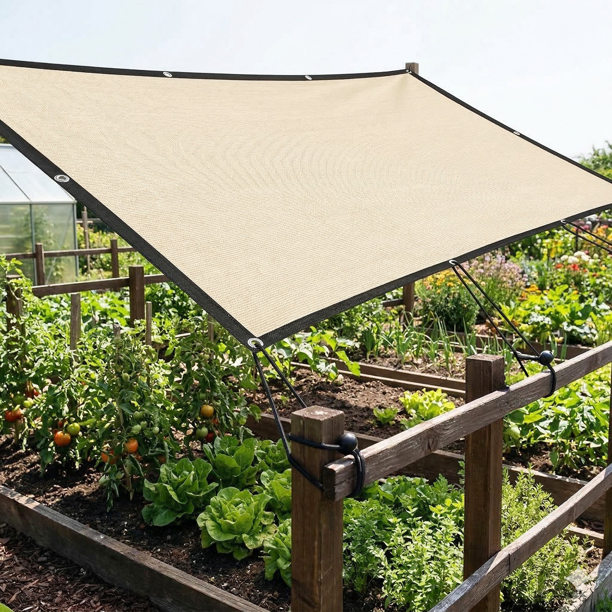Outsunny Sun Shade Sail UV Protection Canopy with Stainless Steel Eyelets for Patio Garden 2 x 3 m Beige 